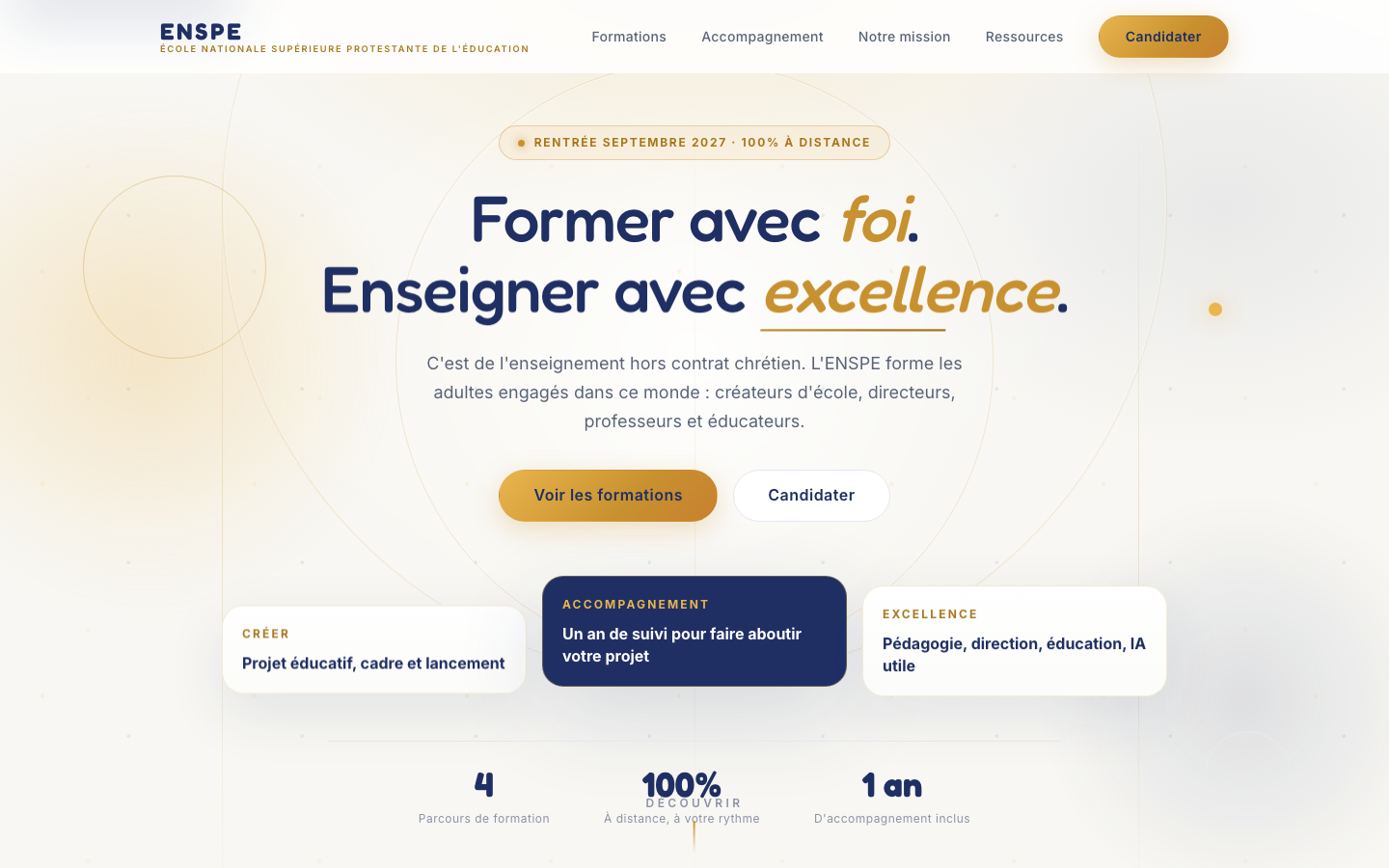 Site web réalisé pour ENSPE Formation